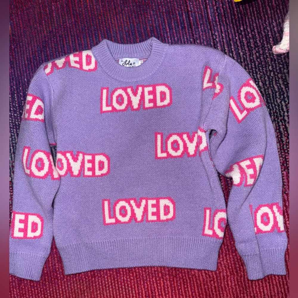 Lola and the boys ‘Loved' Crew Neck Sweater
